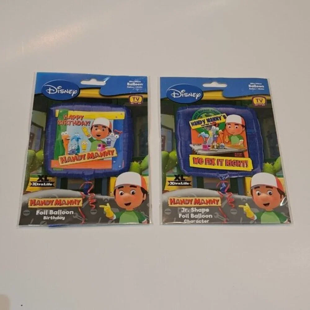NEW 2 Handy Manny Birthday Fix It Foil Balloons Lot Party Supplies Disney Junior